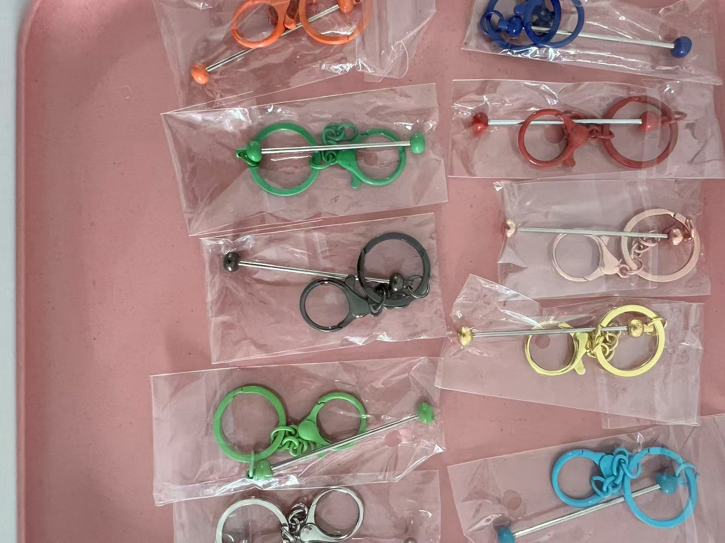 Beadable Keychain Bars Bulk Beads for Keychain Making Blank Keychain