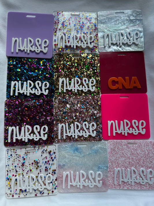 Medical Nurse Professional Name Badge - Glitter - Diamond Dust